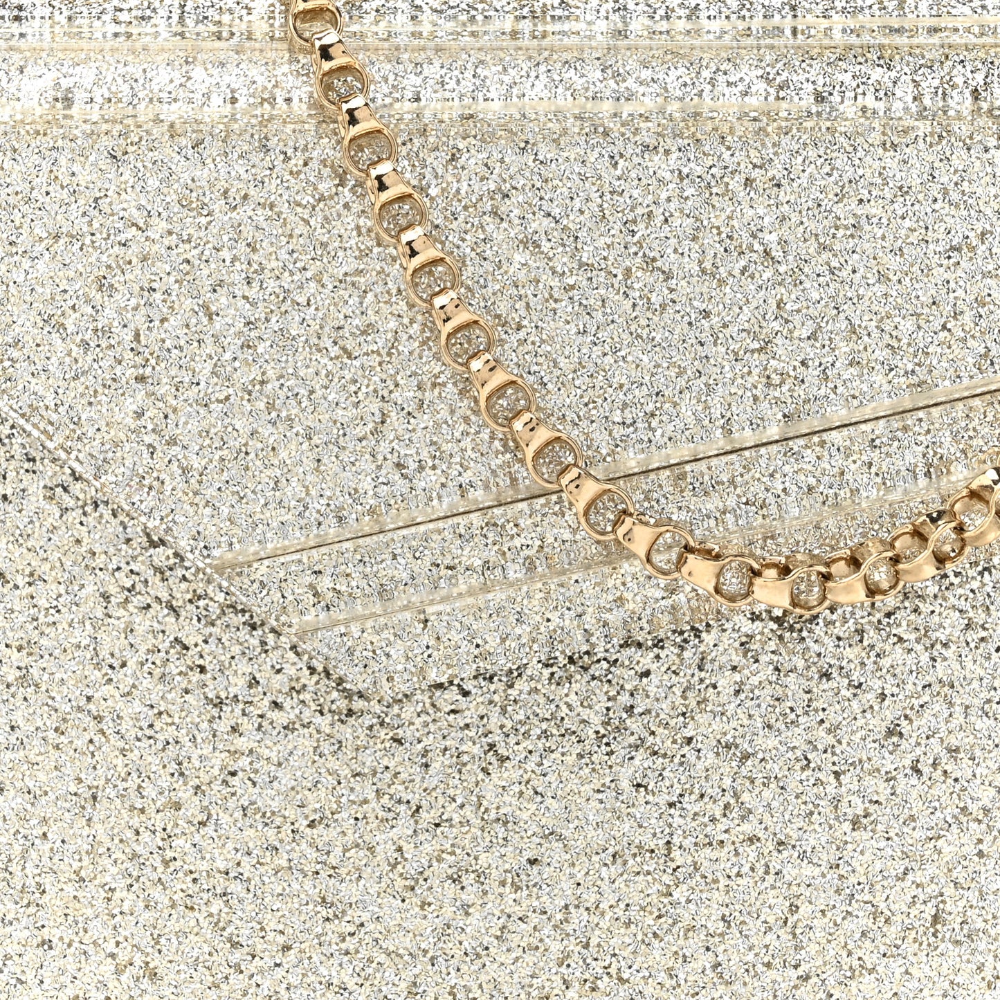 Acrylic Glitter Candy Clutch Platinum Ice