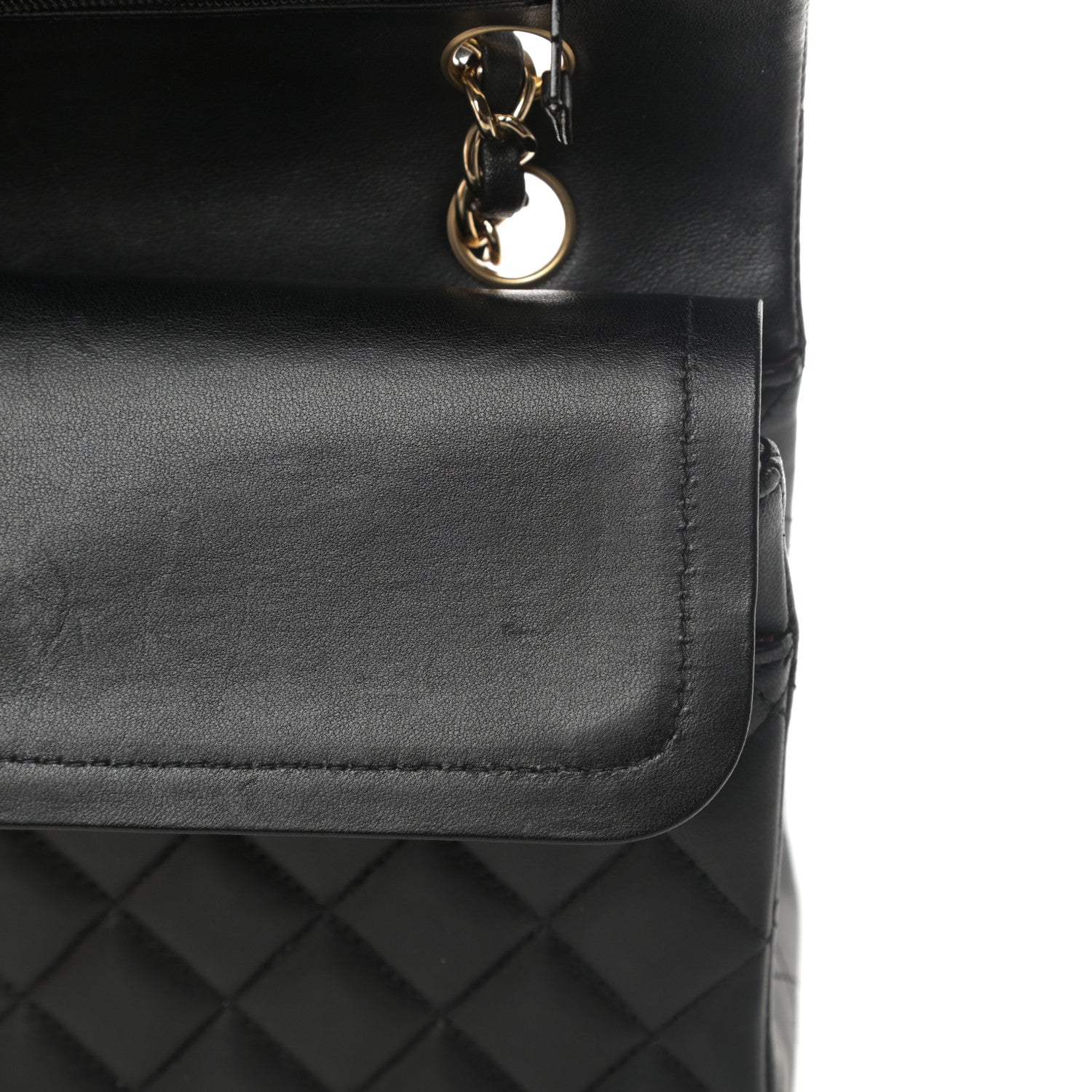 Chanel Lambskin Quilted Medium Double Flap Black 14 of 17