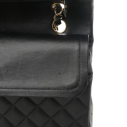 Chanel Lambskin Quilted Medium Double Flap Black 14 of 17