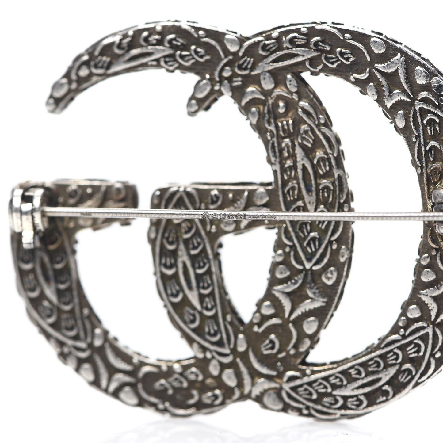 Sterling Silver Enamel GG Brooch Turquoise