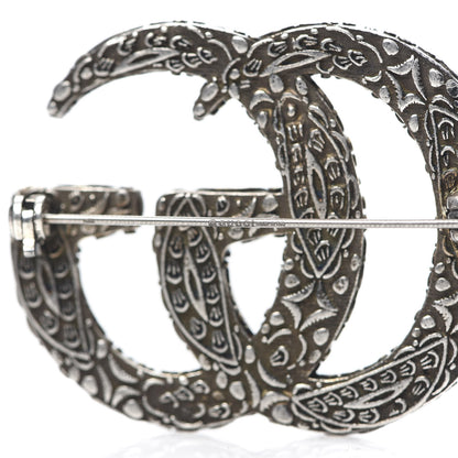 Gucci Sterling Silver Enamel GG Brooch Turquoise 4 of 5