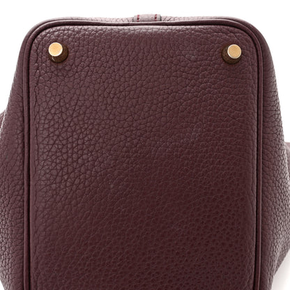 Hermes Taurillon Clemence Swift Eclat Picotin Lock 18 PM Prune Orange Poppy 11 of 12