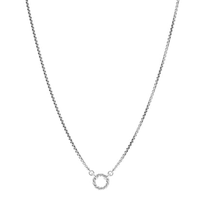 David Yurman Sterling Silver 2.7mm Smooth Amulet Vehicle Box Chain Necklace 1 of 4