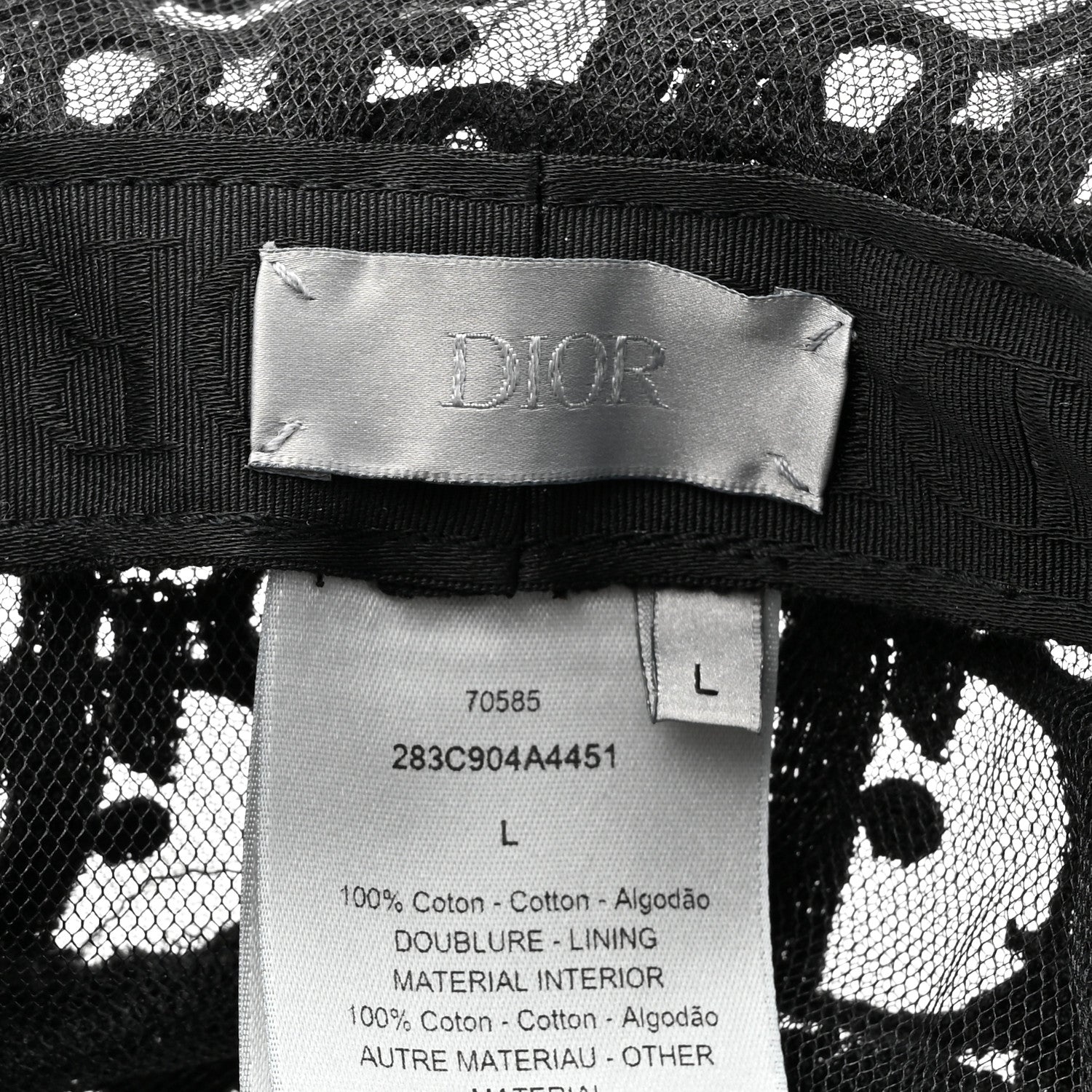 Christian Dior Oblique Woven B Dior Bucket Hat L Black 8 of 8