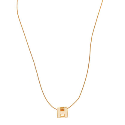 Hermes Gold Lacquered Cage d'H Necklace White 1 of 6