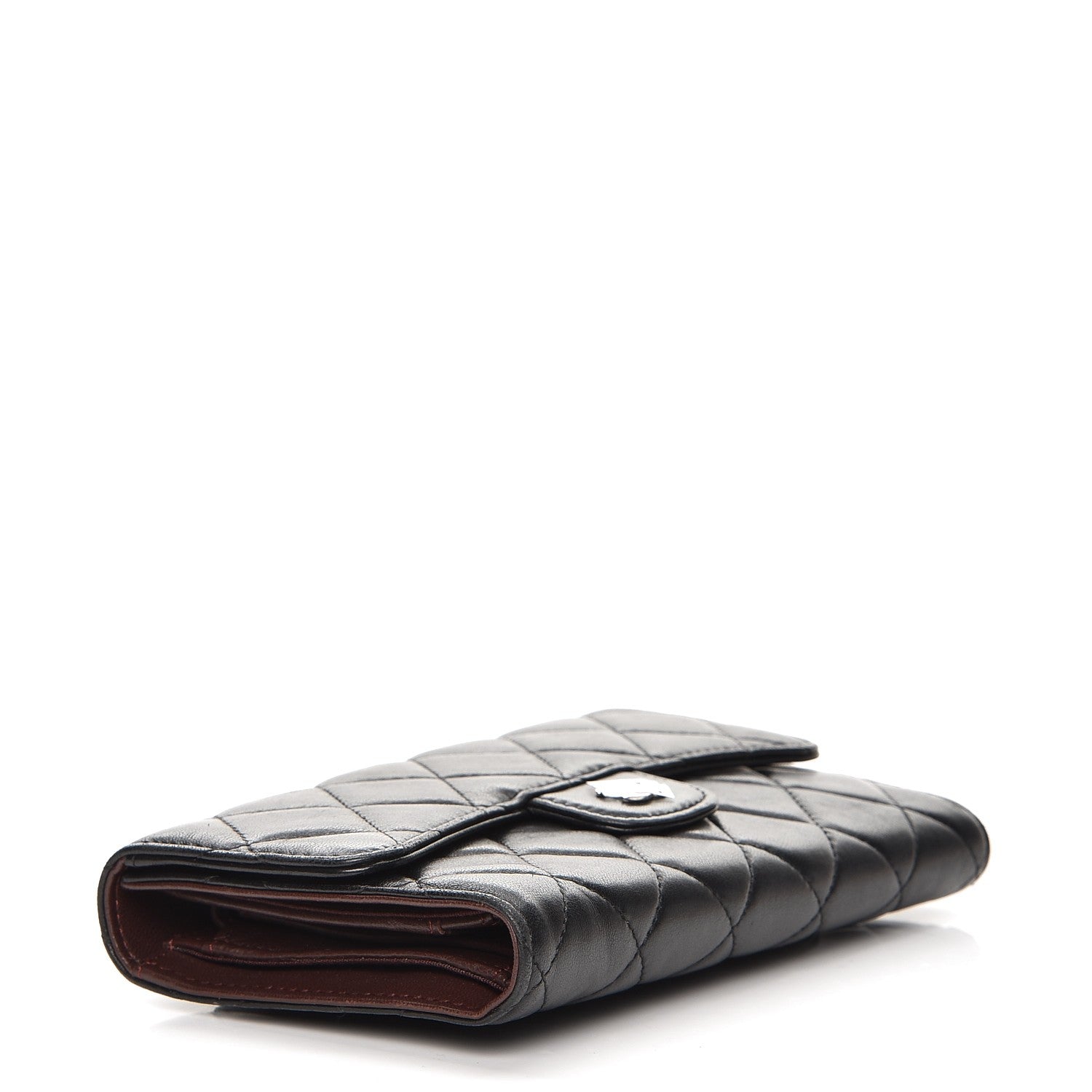 Chanel Lambskin Quilted Large Flap Wallet Black 4 of 7