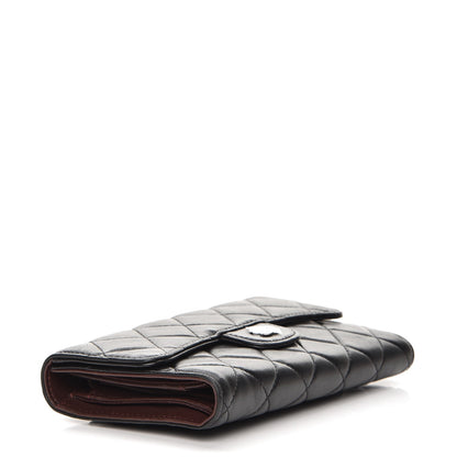 Chanel Lambskin Quilted Large Flap Wallet Black 4 of 7