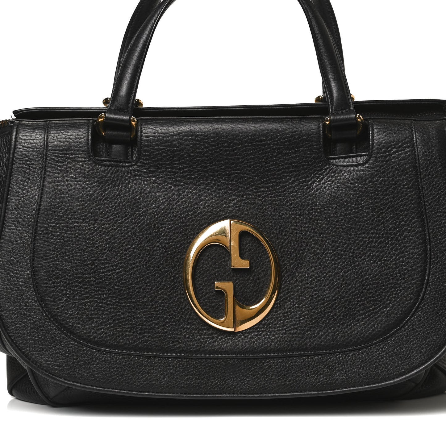 Pebbled Calfskin Medium 1973 Top Handle Satchel Black