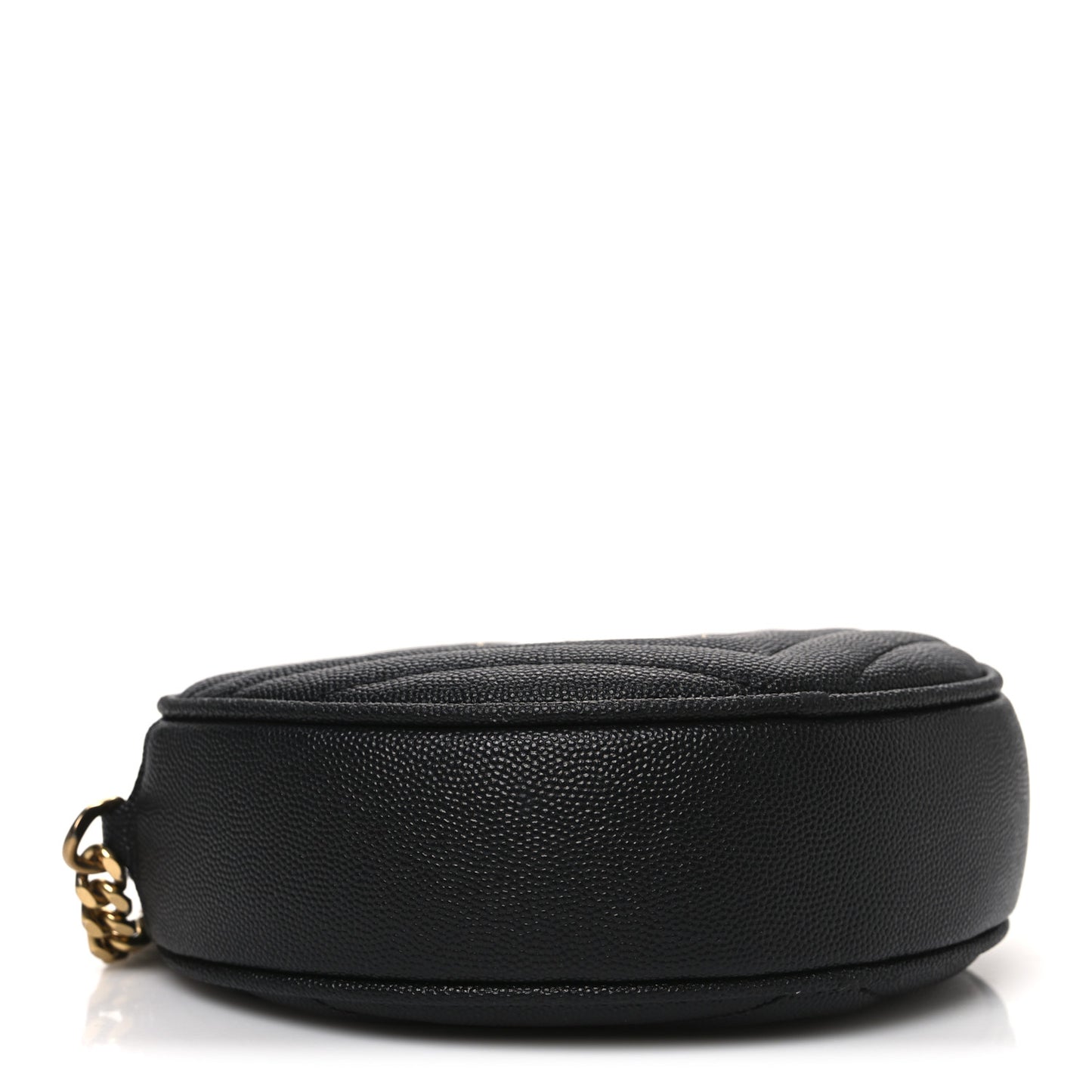 Grain De Poudre Matelasse Chevron Quilted Round Vinyle Camera Bag Black