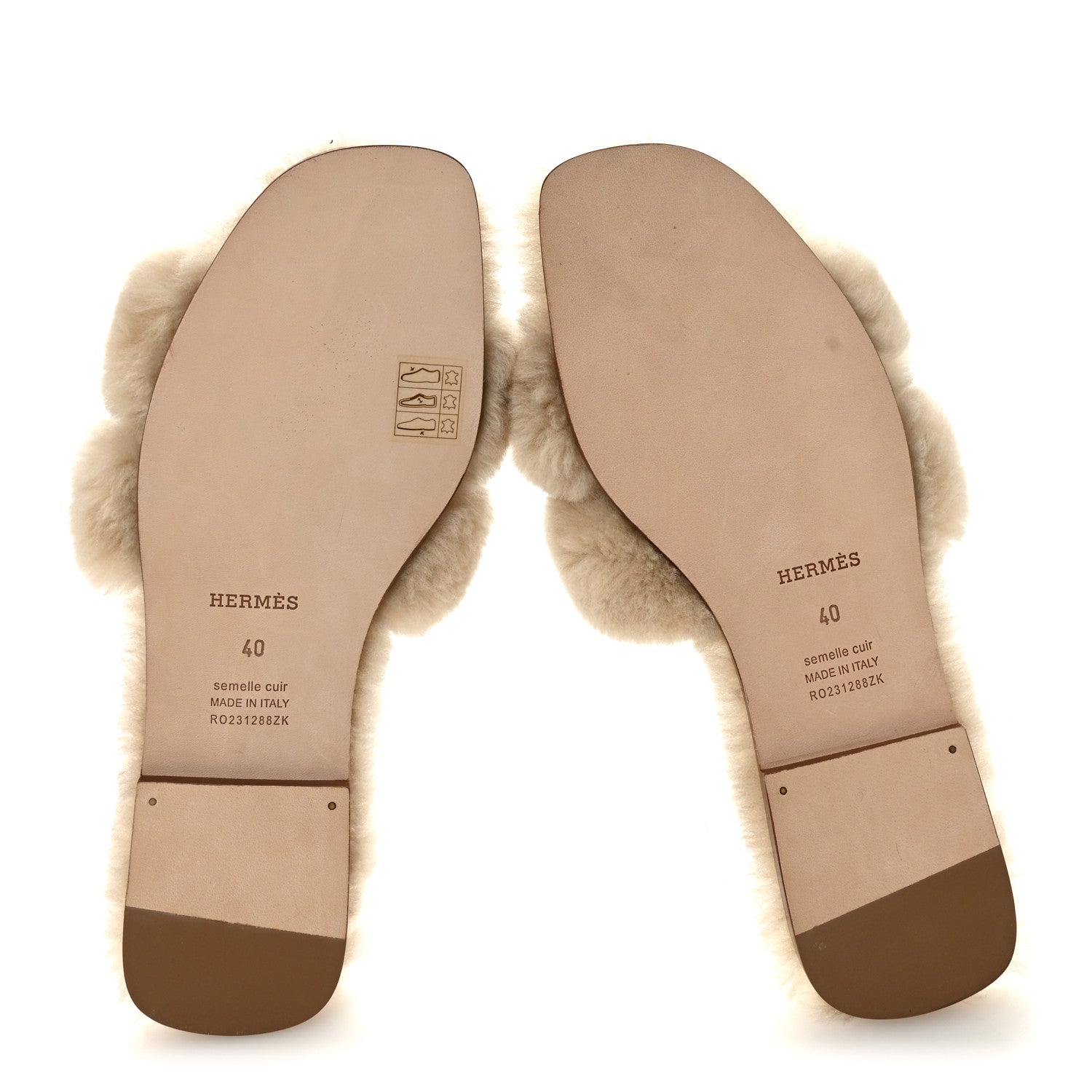 Hermes Woolskin Oran Sandals 40 Beige Argile 6 of 8