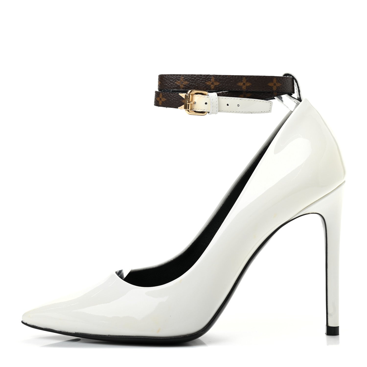Louis Vuitton Monogram Patent Call Back Pumps 36 White 1 of 12