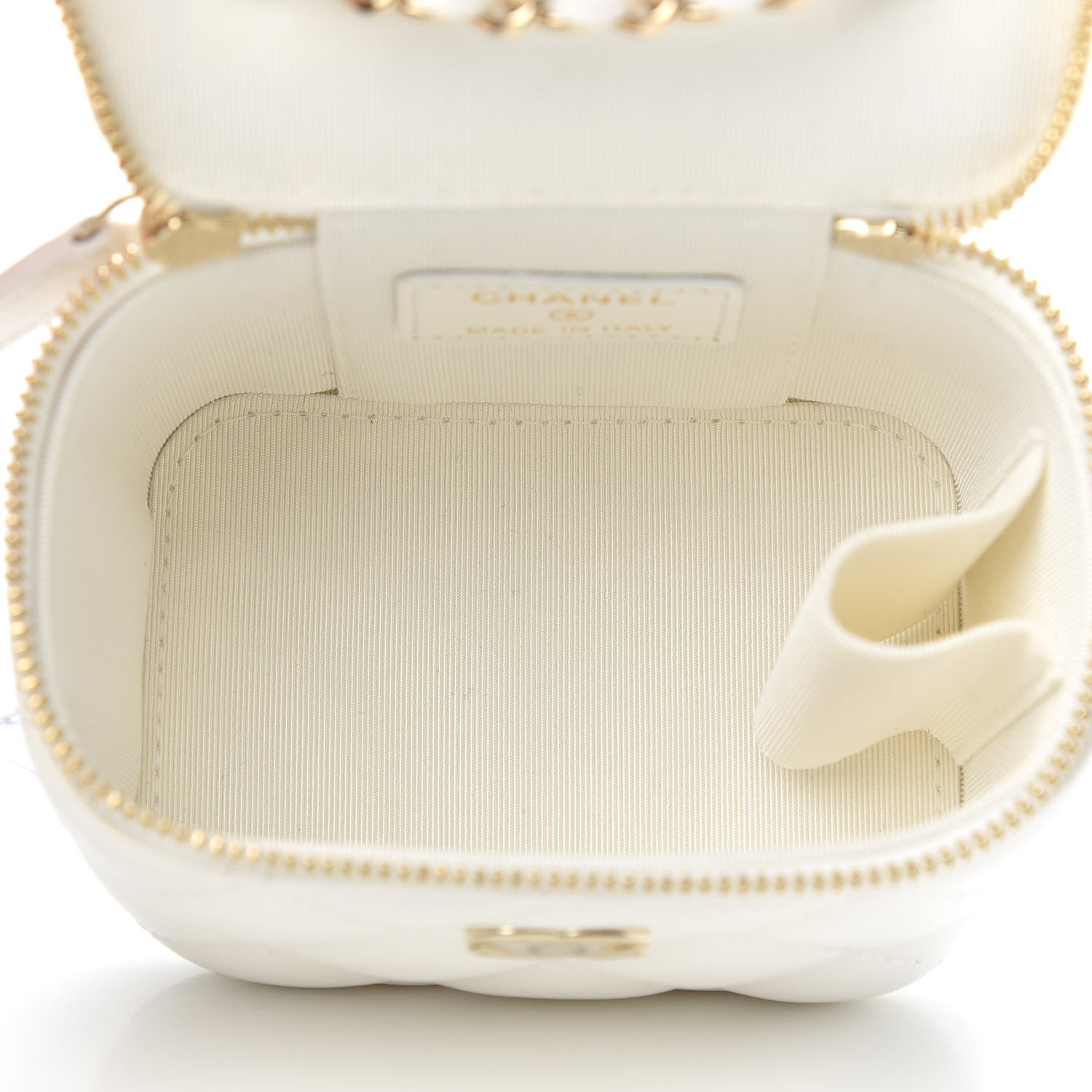 Chanel Lambskin Quilted My Chanel Lady Vanity Case With Chain White 5 of 10