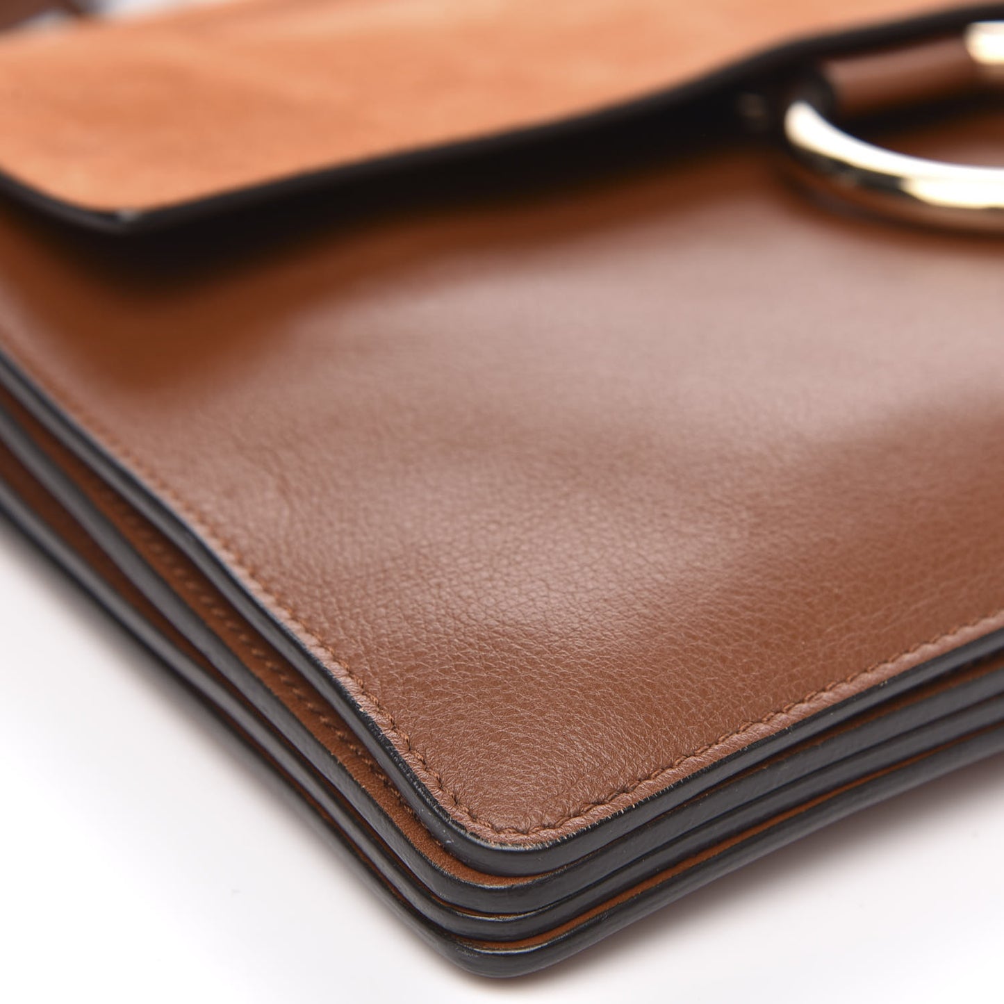 Suede Calfskin Medium Faye Shoulder Bag Tobacco
