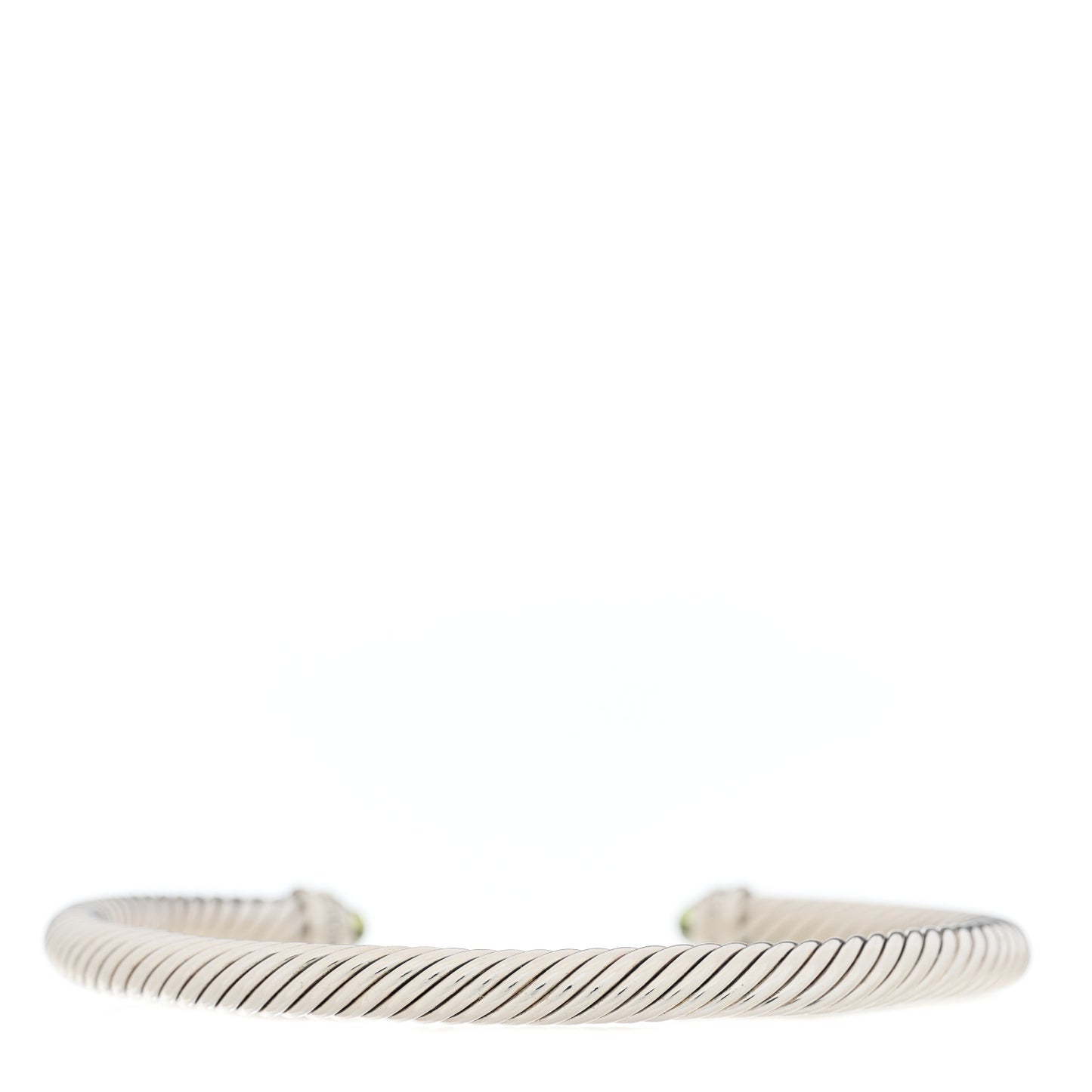 Sterling Silver Diamond Peridot 5mm Cable Classics Bracelet