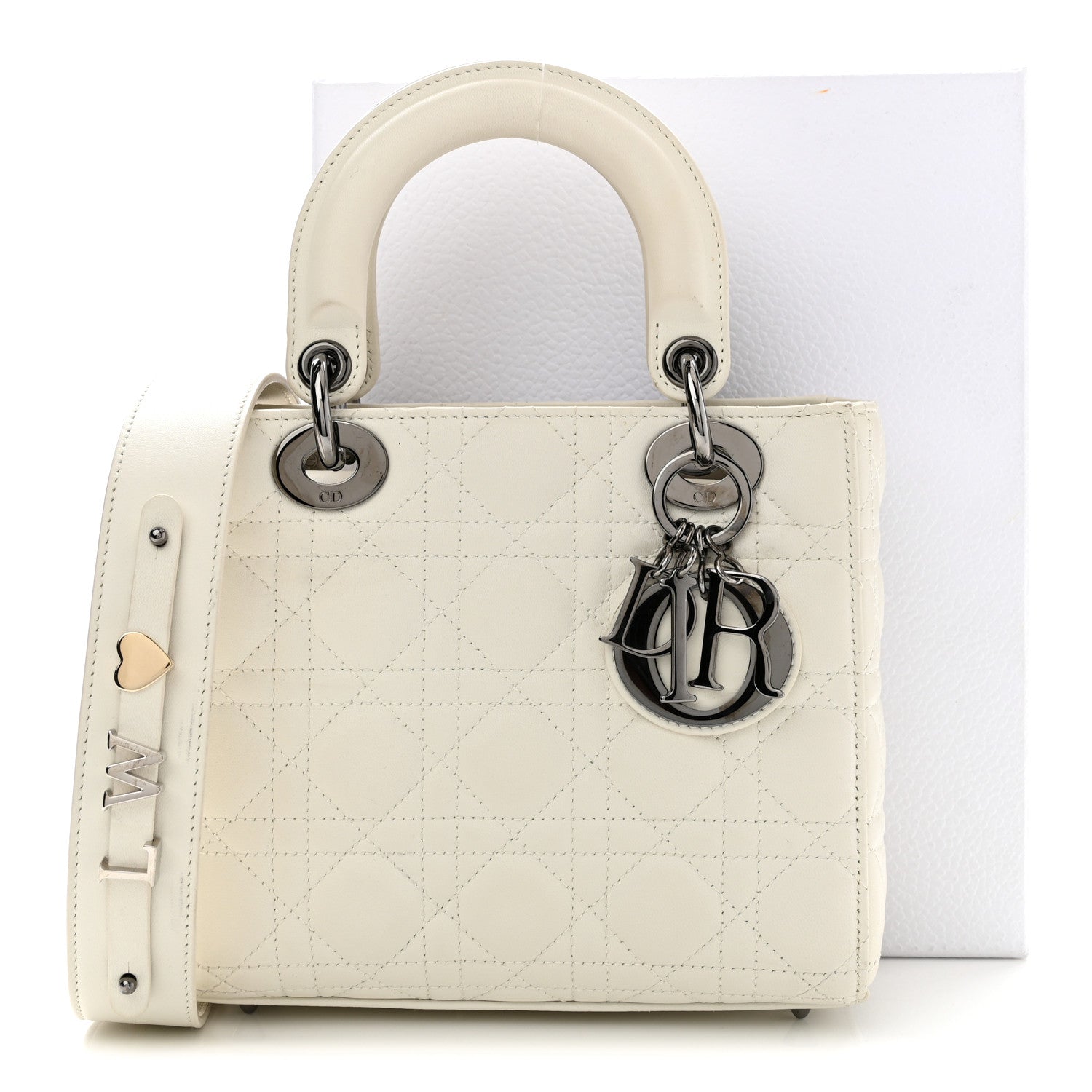 Christian Dior Lambskin Cannage Small My ABCDior Lady Dior White 11 of 11