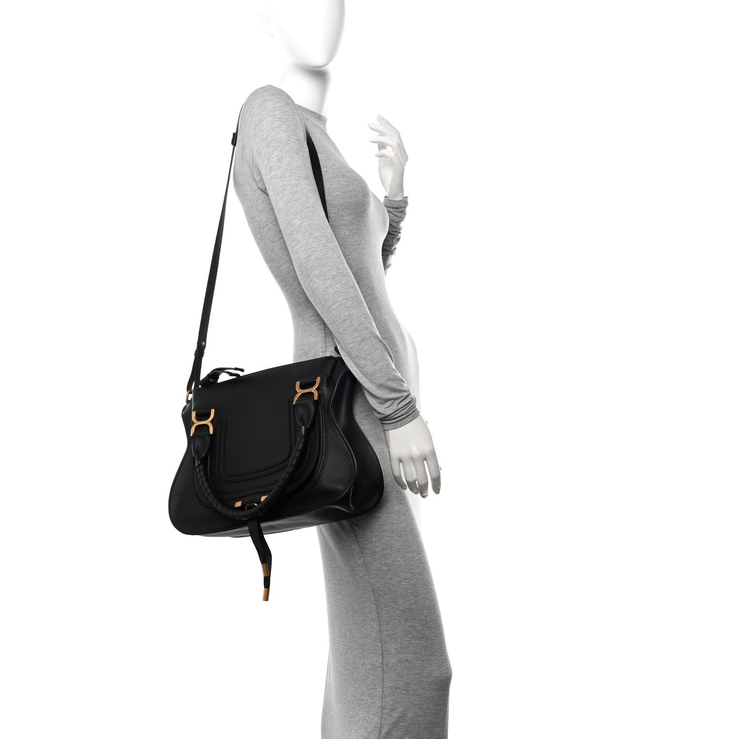 Chloe Calfskin Medium Marcie Satchel Black 2 of 10