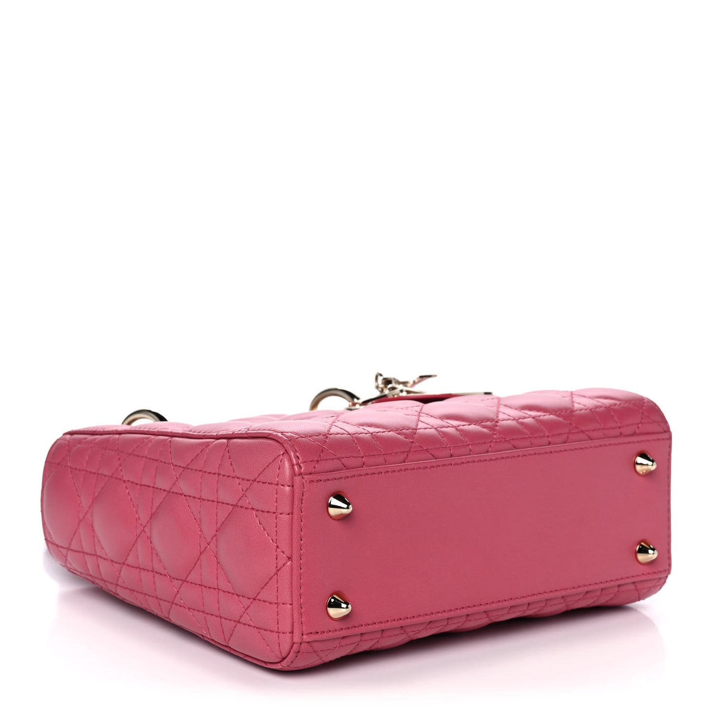 Lambskin Cannage Small Lady Dior Fraise