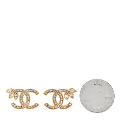 Chanel Crystal Wheat CC Earrings Gold 2 of 5