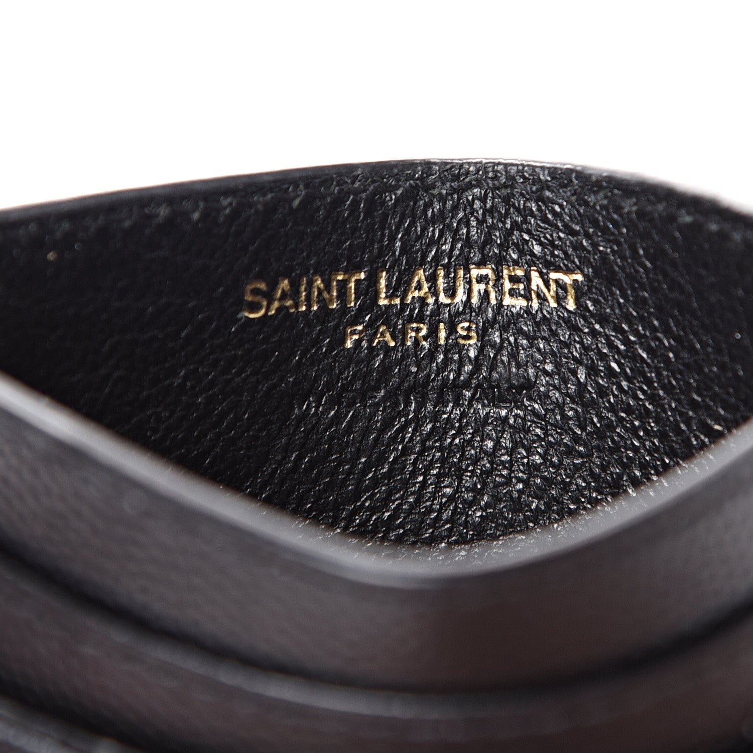 Saint Laurent Grain De Poudre Matelasse Chevron Monogram Credit Card Case Black 5 of 9