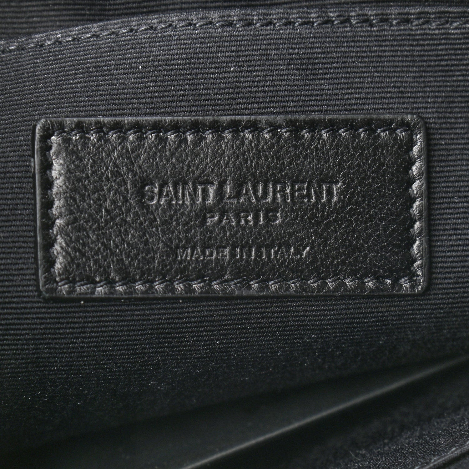 Saint Laurent Calfskin Crocodile Embossed Zip Mini Tablet Sleeve Black 5 of 7