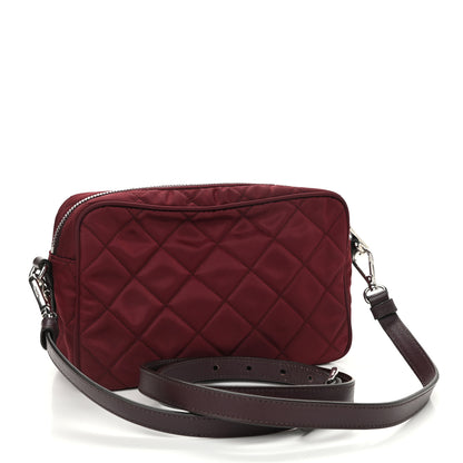 Prada Nylon Tessuto Impuntu Quilted Front Pocket Crossbody Bag Granato 3 of 9