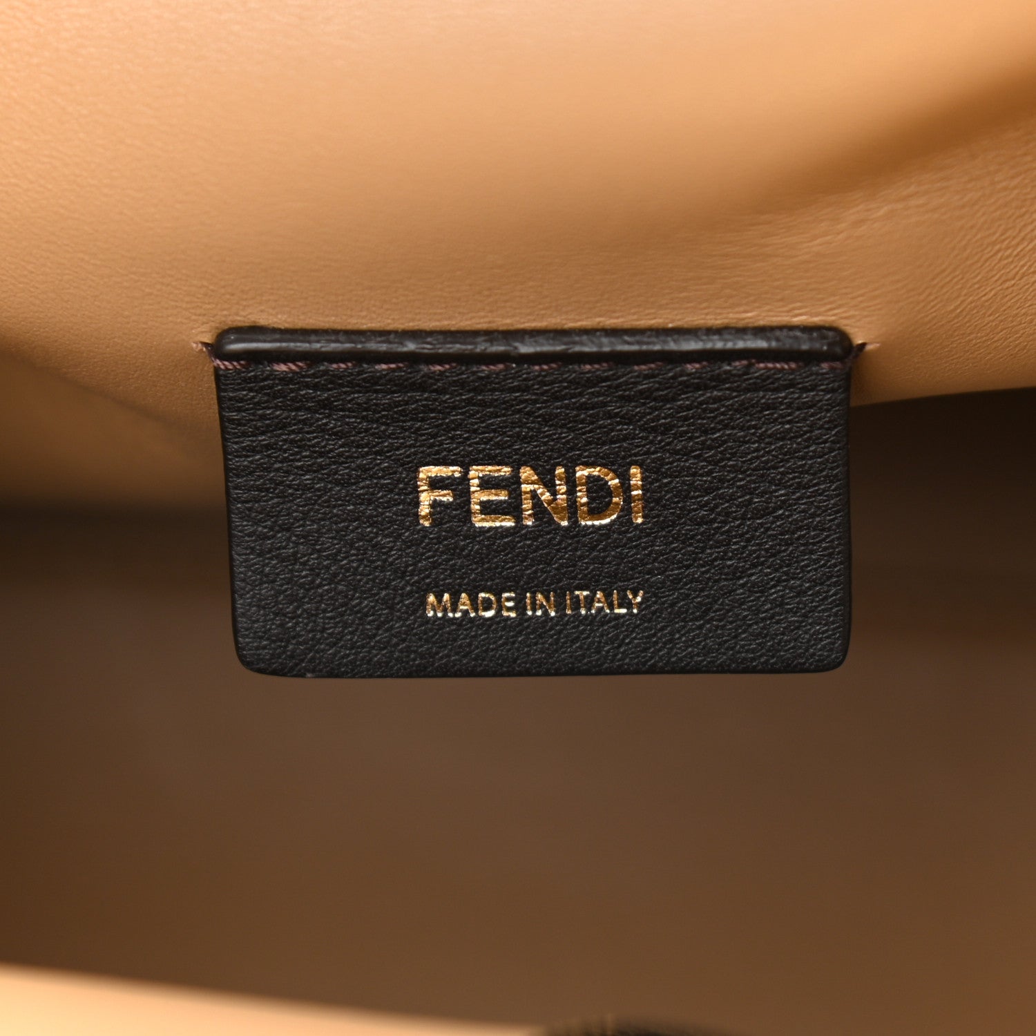 Fendi Flannel Karligraphy Embroidered Medium Fendi First Camel 6 of 9
