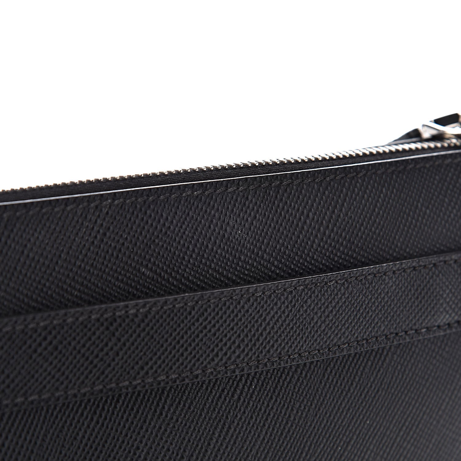 Prada Saffiano Cuir Clutch Wristlet Bag Black 9 of 12