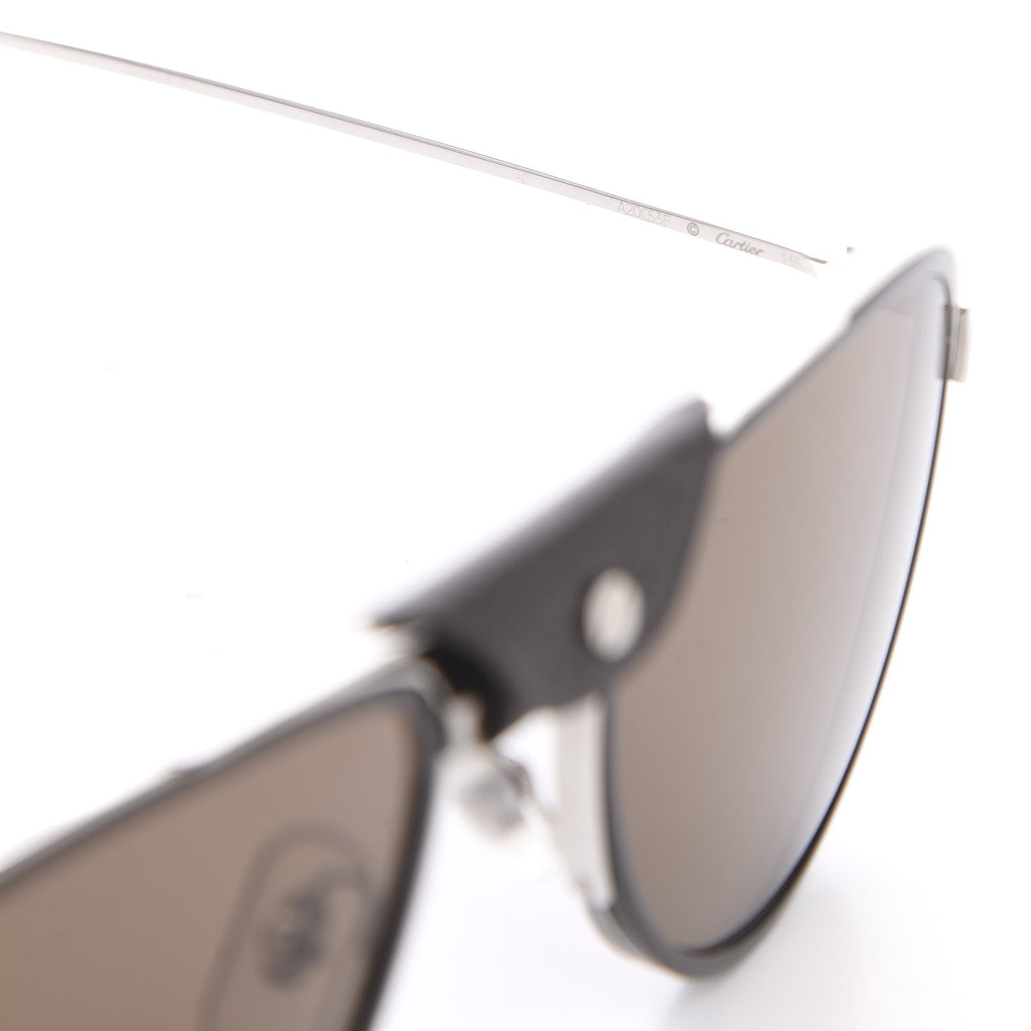 Cartier Black Horn Carbon Santos De Aviator Sunglasses Brown 5 of 7