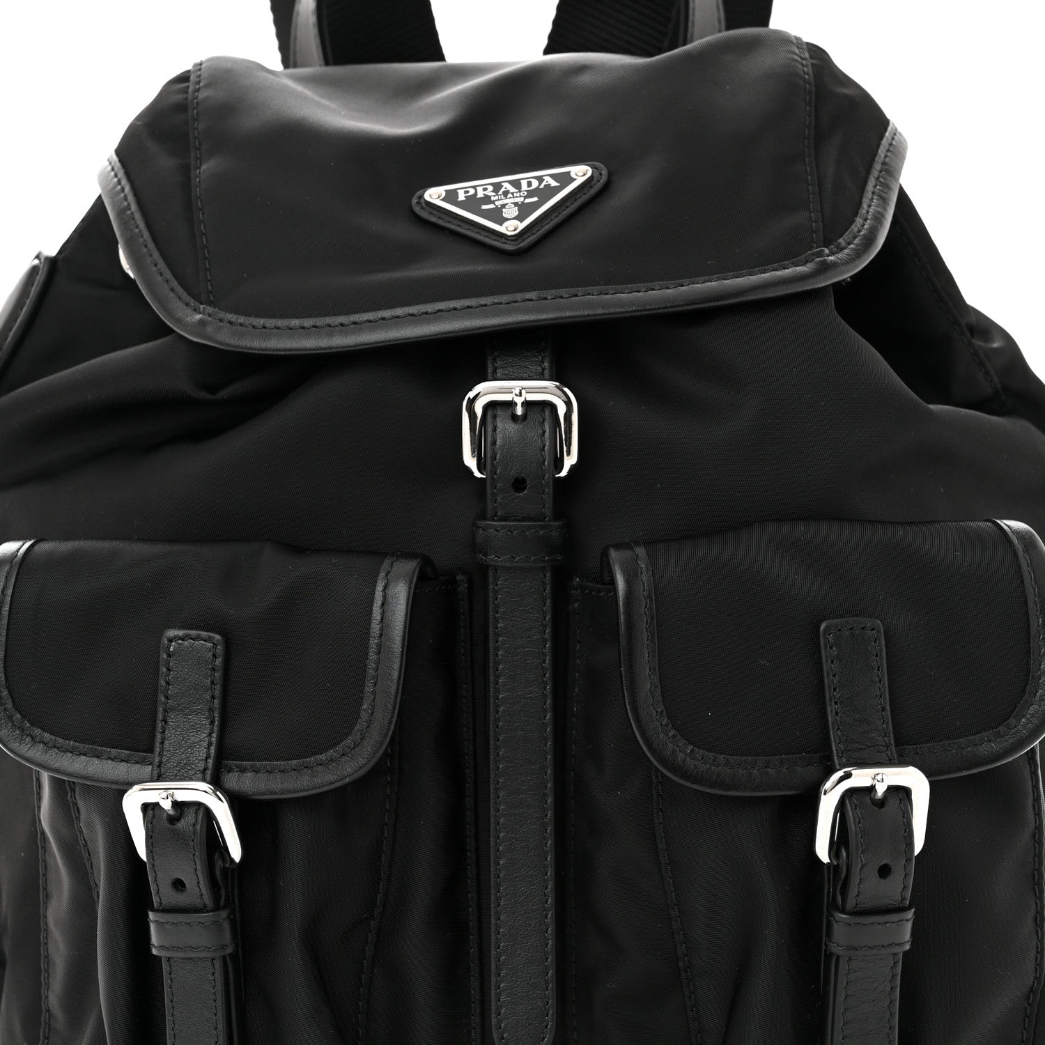 Prada Tessuto Nylon Vitello Backpack Black 9 of 11