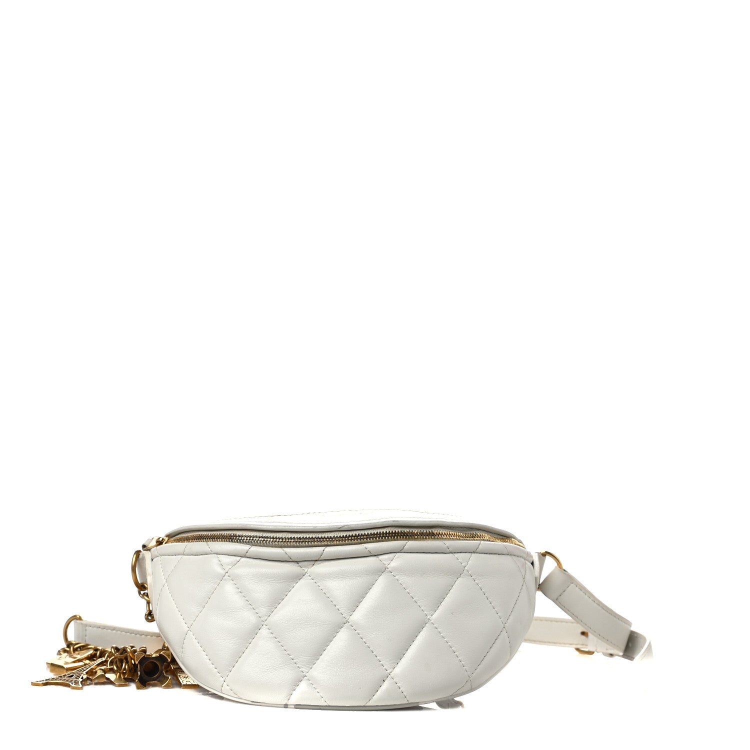 Balenciaga Calfskin Quilted Charms XXS Souvenir Belt Bag White 1 of 12