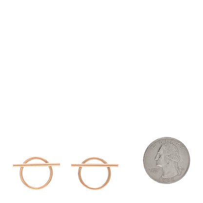 Hermes 18K Rose Gold MM Echappee Earrings 2 of 5