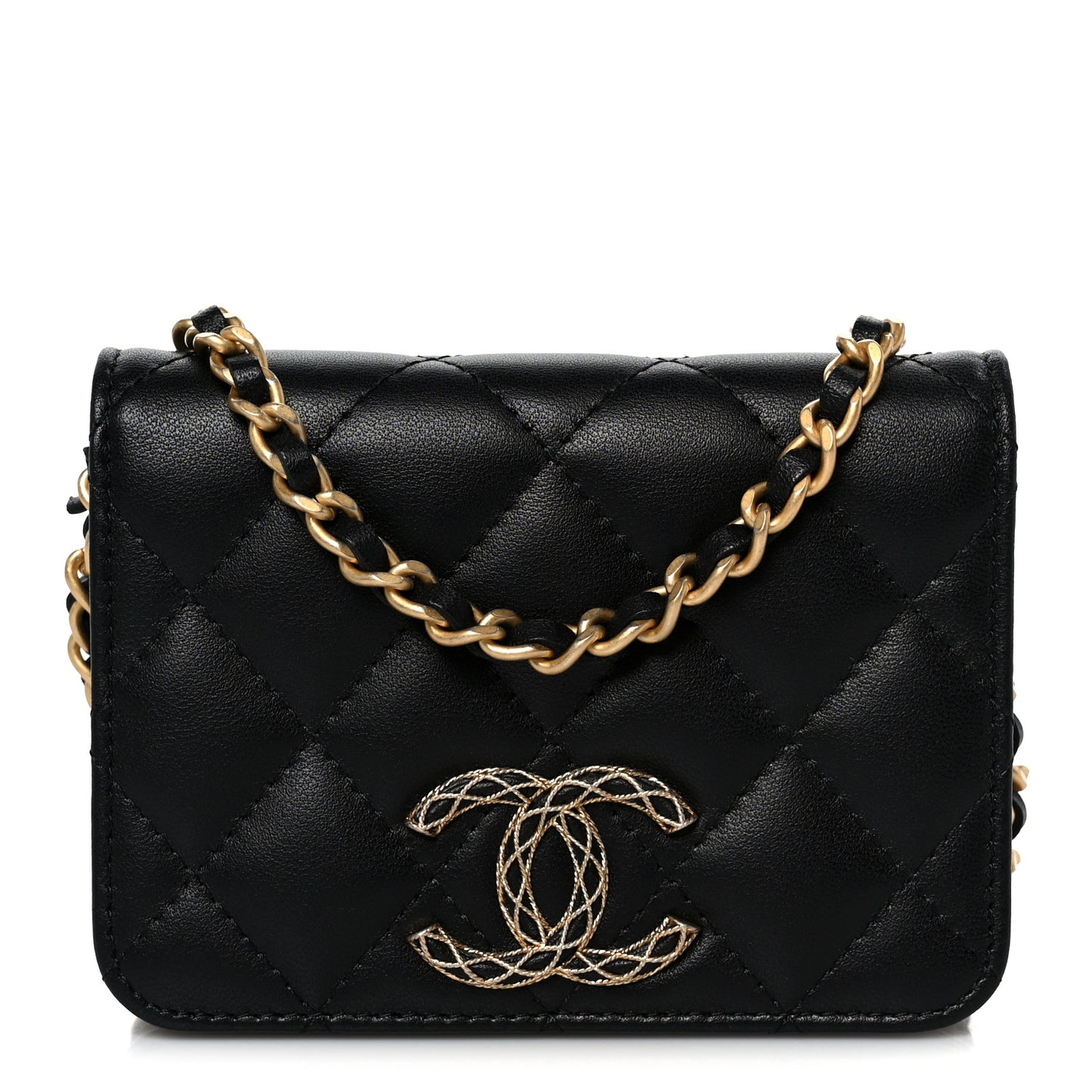 Lambskin Quilted Mini CC Flap Black