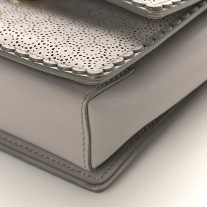 Salvatore Ferragamo Perforated Calfskin Mini Ginny Shoulder Bag Grey 8 of 8