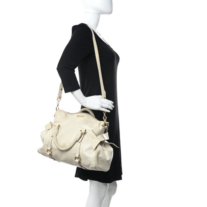 Miu Miu Vitello Lux Medium Bow Bag Talco 2 of 15