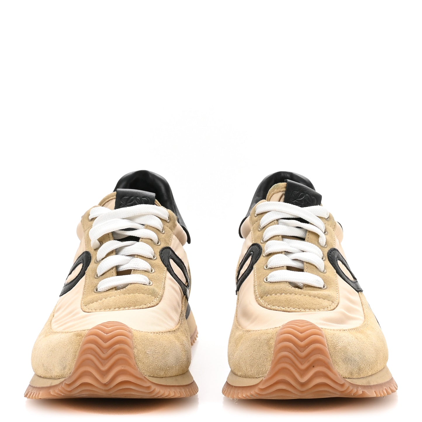 Nylon Suede Flow Runner Sneakers 40 Gold Black