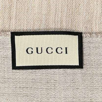 Gucci Wool Silk GG Monogram GGNat Scarf Sand 3 of 4