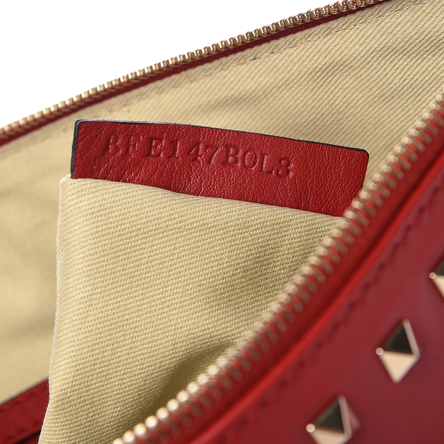 Valentino Garavani Vitello Large Rockstud Zip Wristlet Pouch Rosso Valentino 7 of 9