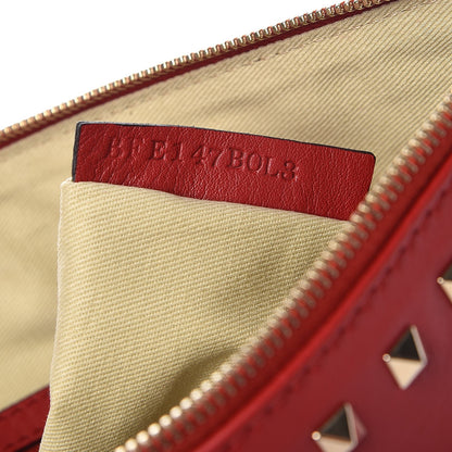 Valentino Garavani Vitello Large Rockstud Zip Wristlet Pouch Rosso Valentino 7 of 9