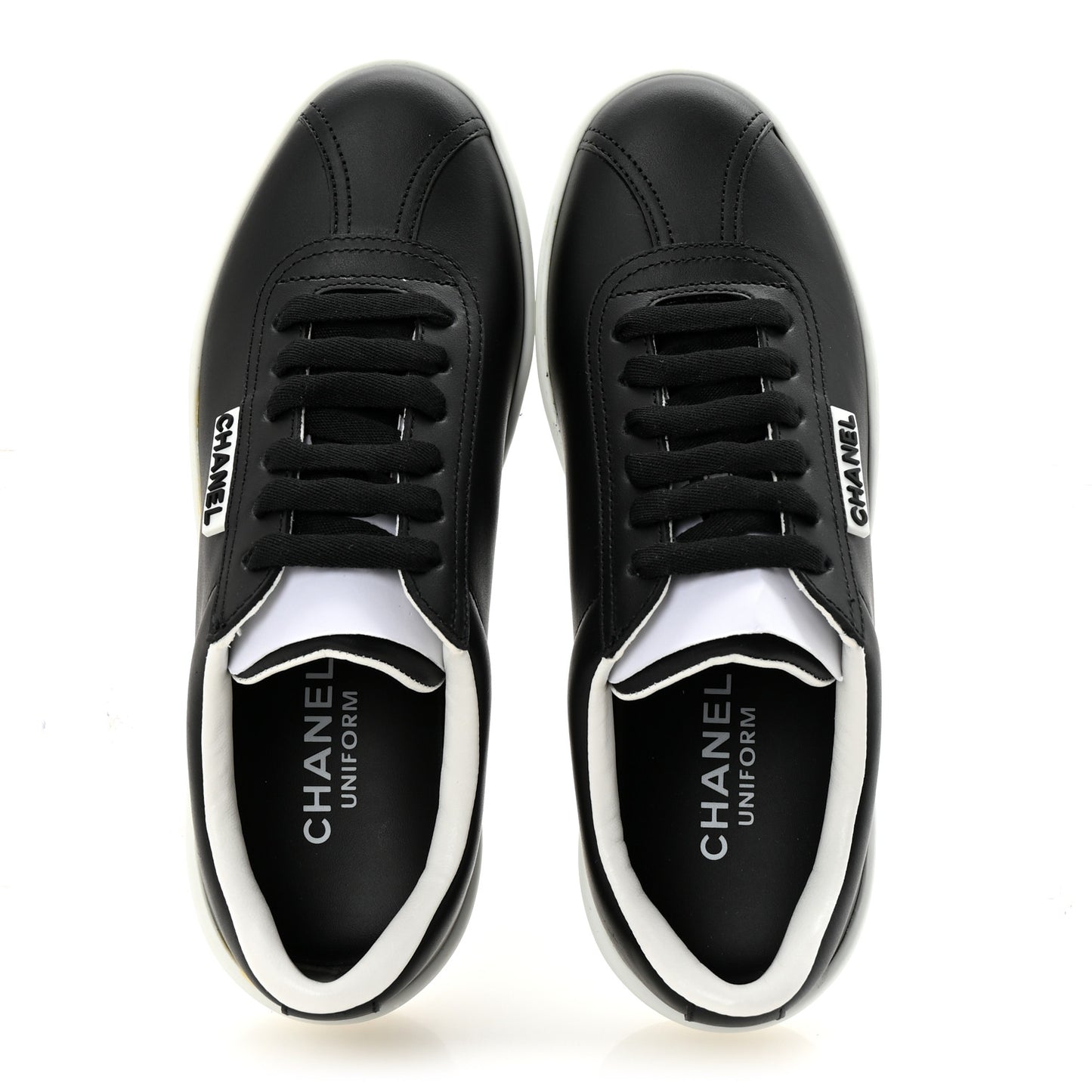 Calfskin CC Womens Sneakers 35 Black