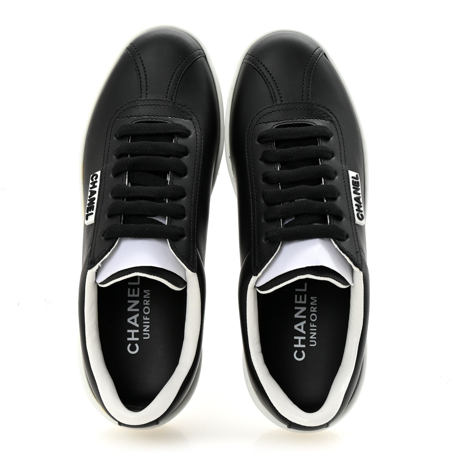 Chanel Calfskin CC Womens Sneakers 35 Black 2 of 9