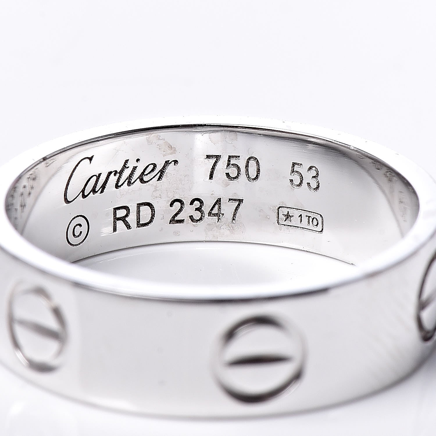 Cartier 18K White Gold 5.5mm LOVE Ring 53 6.25 4 of 4
