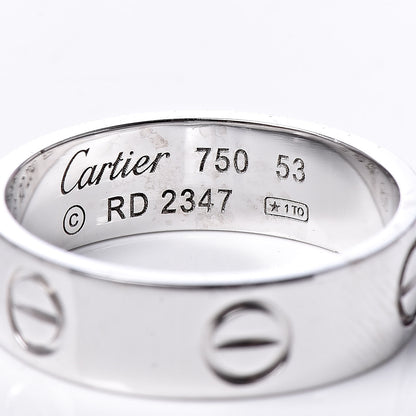 Cartier 18K White Gold 5.5mm LOVE Ring 53 6.25 4 of 4
