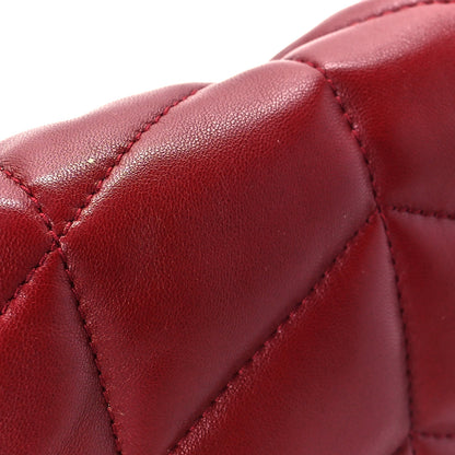 Saint Laurent Lambskin Quilted Toy Loulou Puffer Monogram Chain Satchel Red 12 of 13
