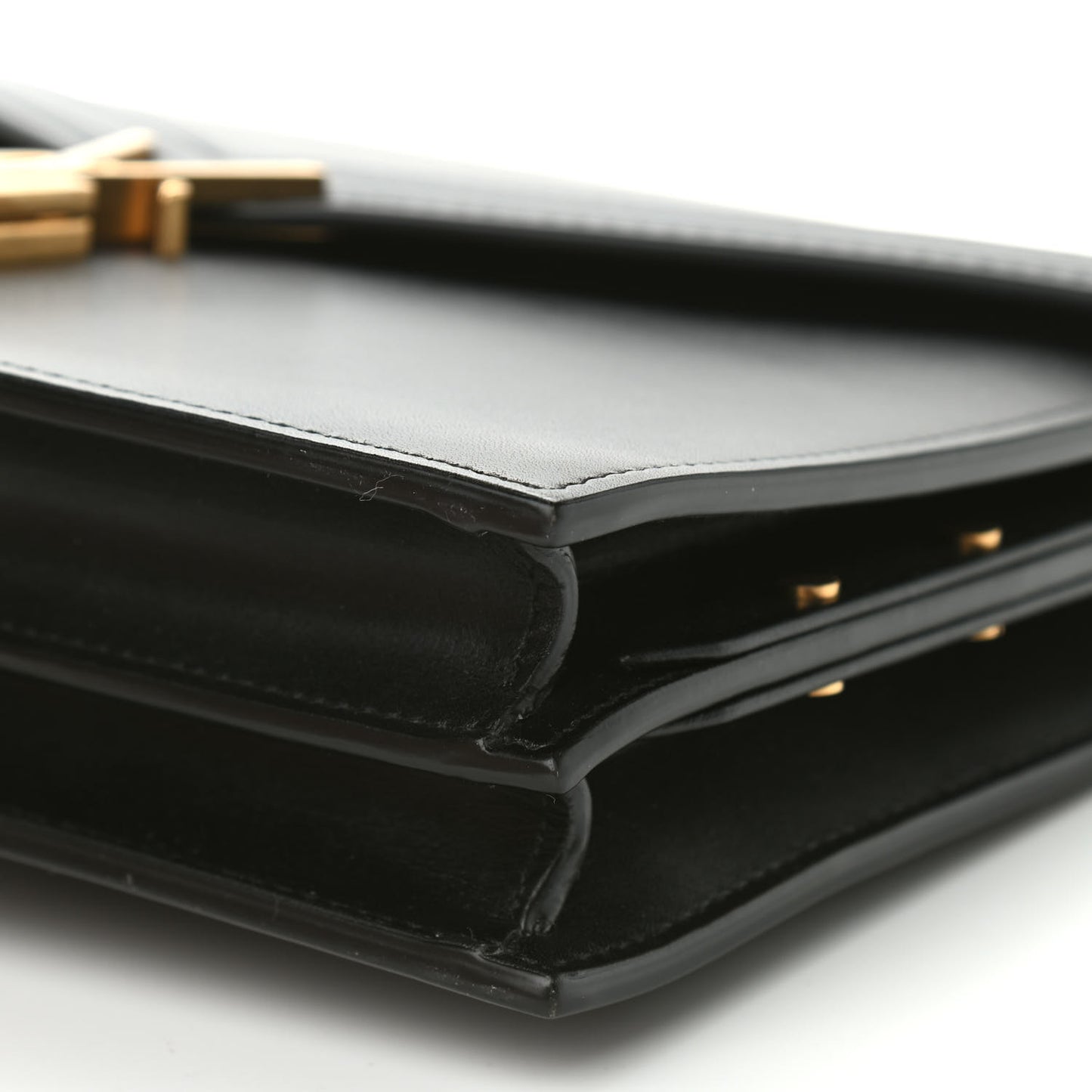 Smooth Calfskin Monogram Cassandra Clasp Bag Black