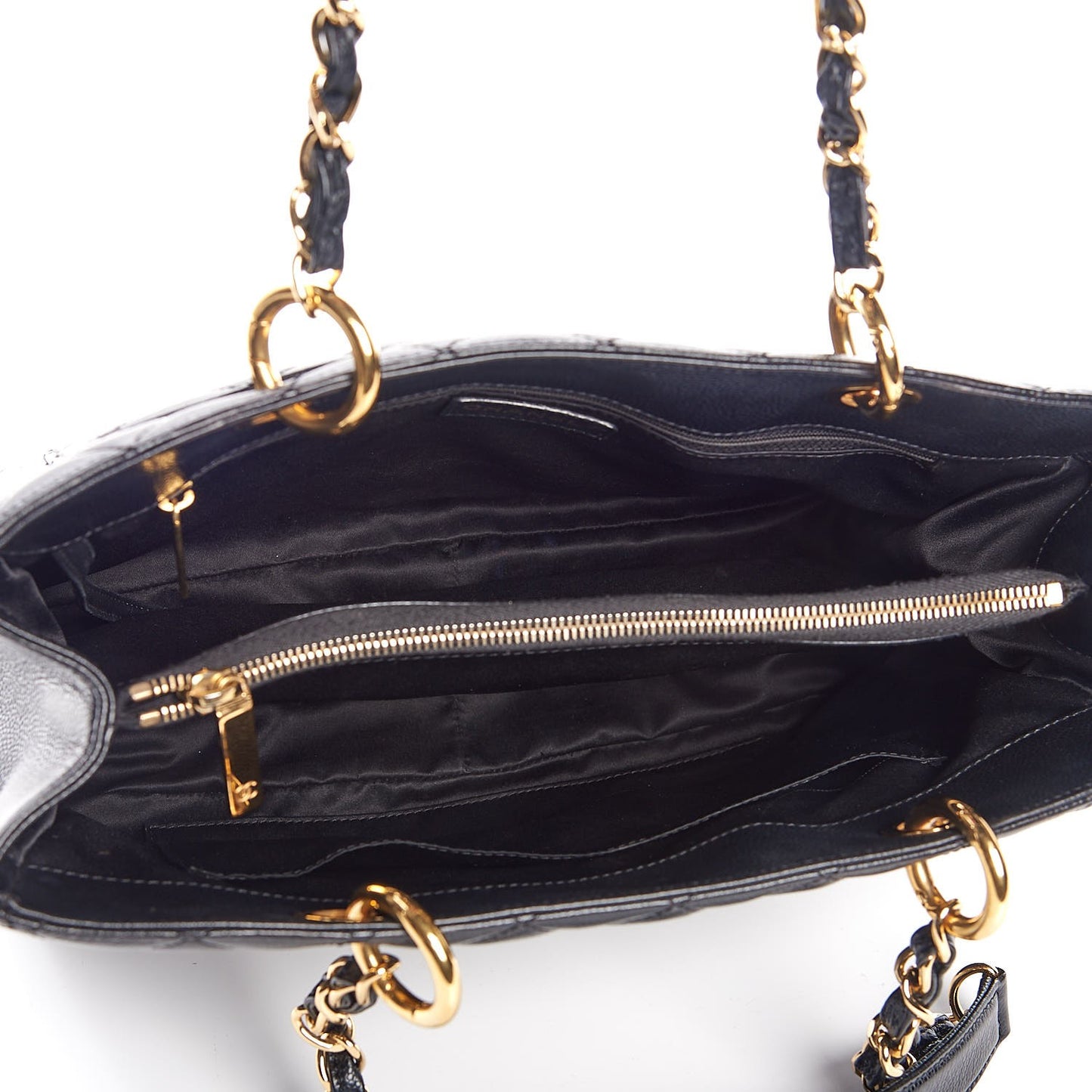 Caviar Quilted Grand Shopping Tote GST Black