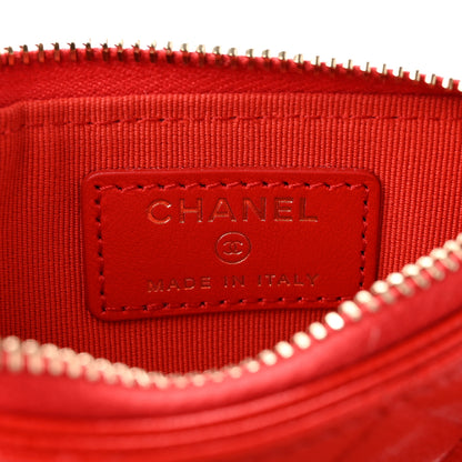 Chanel Caviar Quilted Flap Zip Card Holder Red 5 of 10