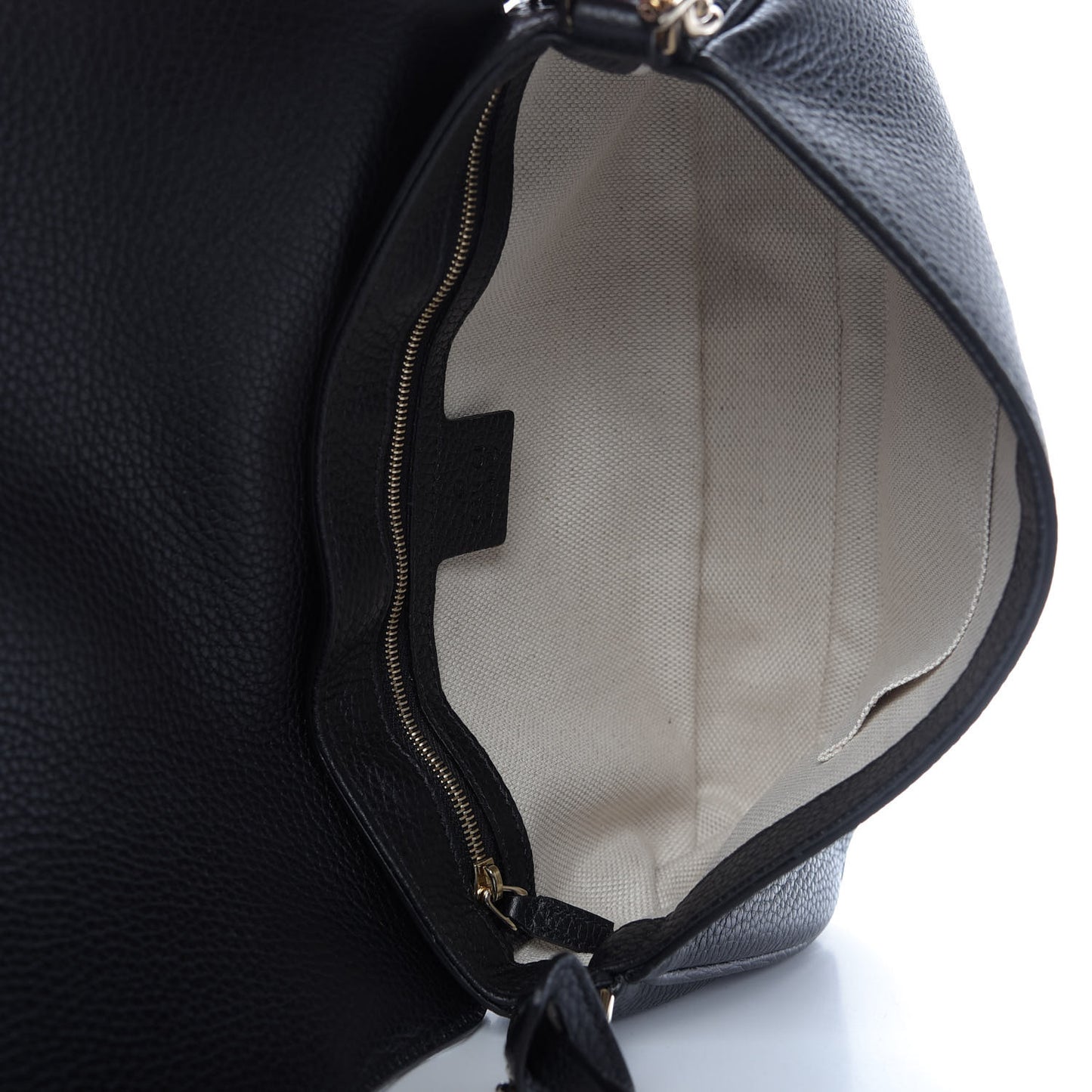 Pebbled Calfskin Medium Soho Flap Crossbody Black