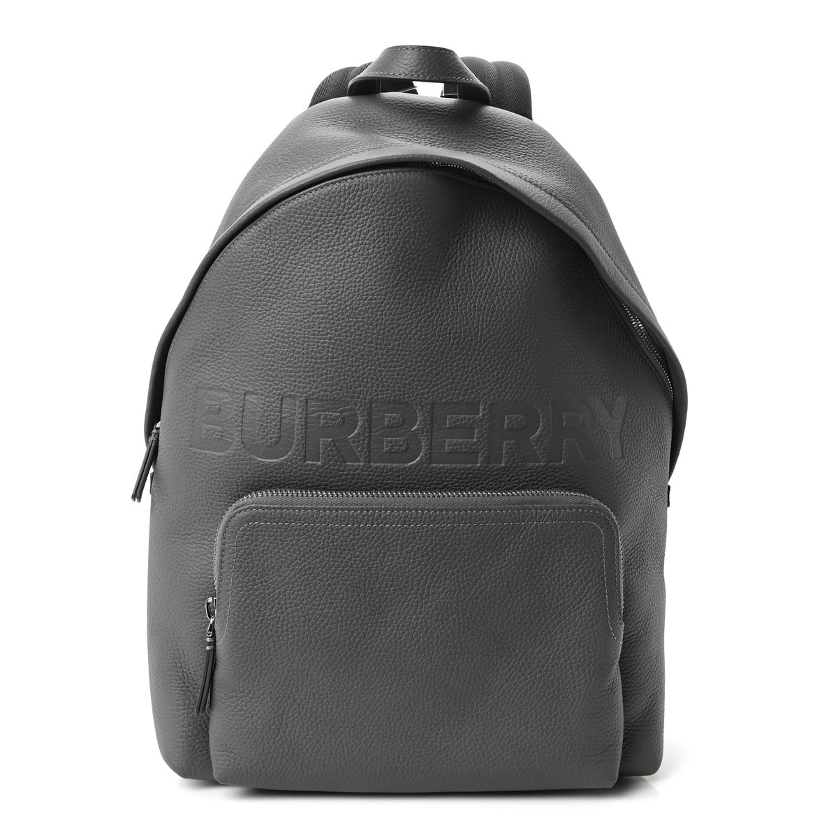 Burberry Calfskin Logo Embossed Backpack Charcoal Grey 1 of 10