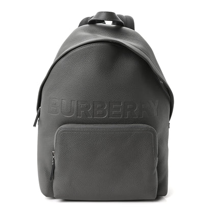 Burberry Calfskin Logo Embossed Backpack Charcoal Grey 1 of 10