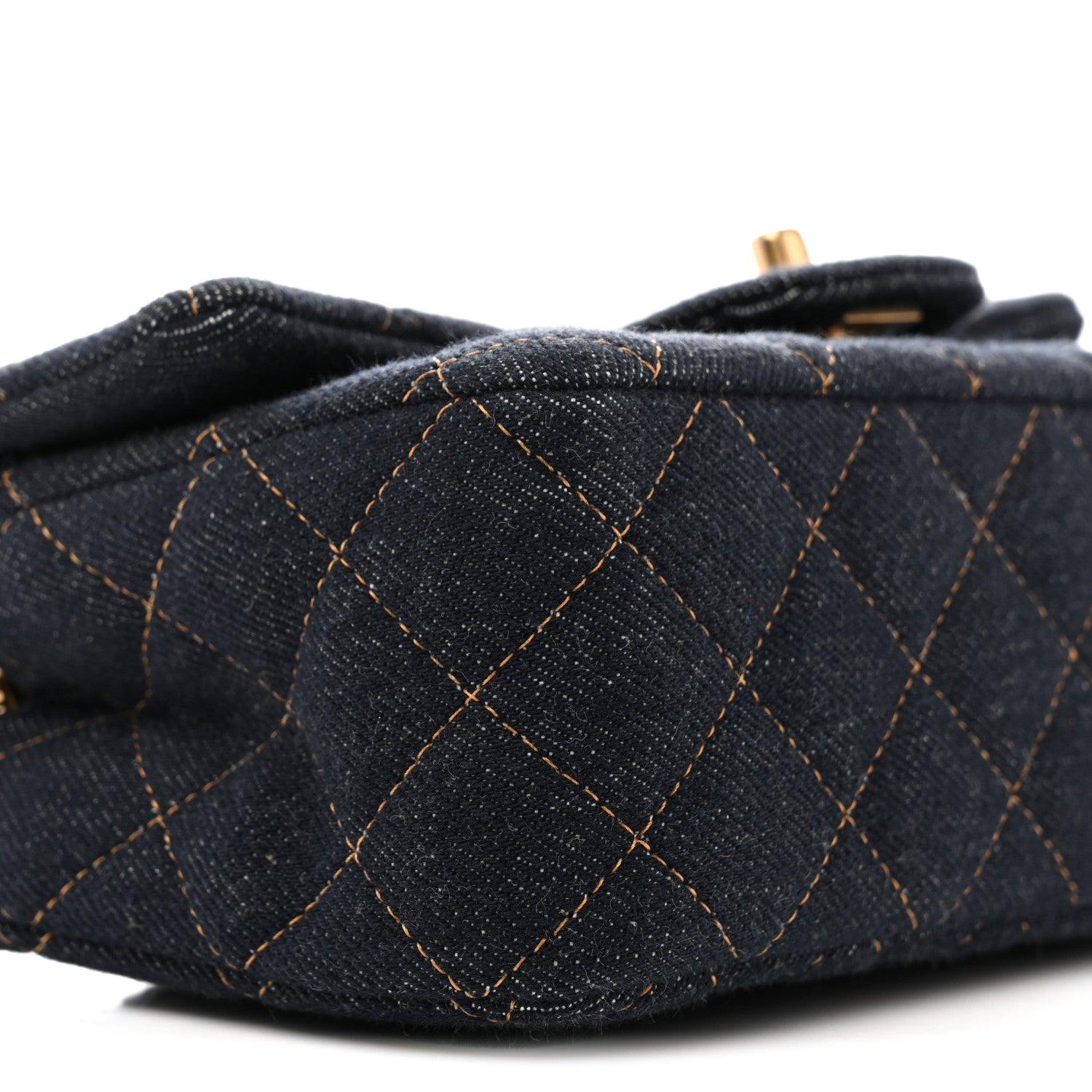 Chanel Denim Quilted Mini Rectangular Flap Dark Blue 9 of 10